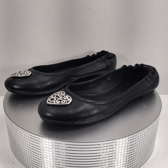 Brighton Black Ballet Flats with Heart size 8.5 pre Owned Exellent condition - Picture 4 of 14